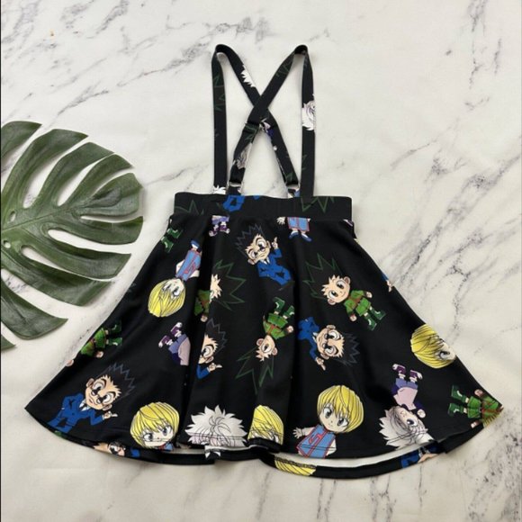Accessories - Hot Topic Womens Hunter Hunter Anime Mini Suspender Skirt Size S Black Cartoon